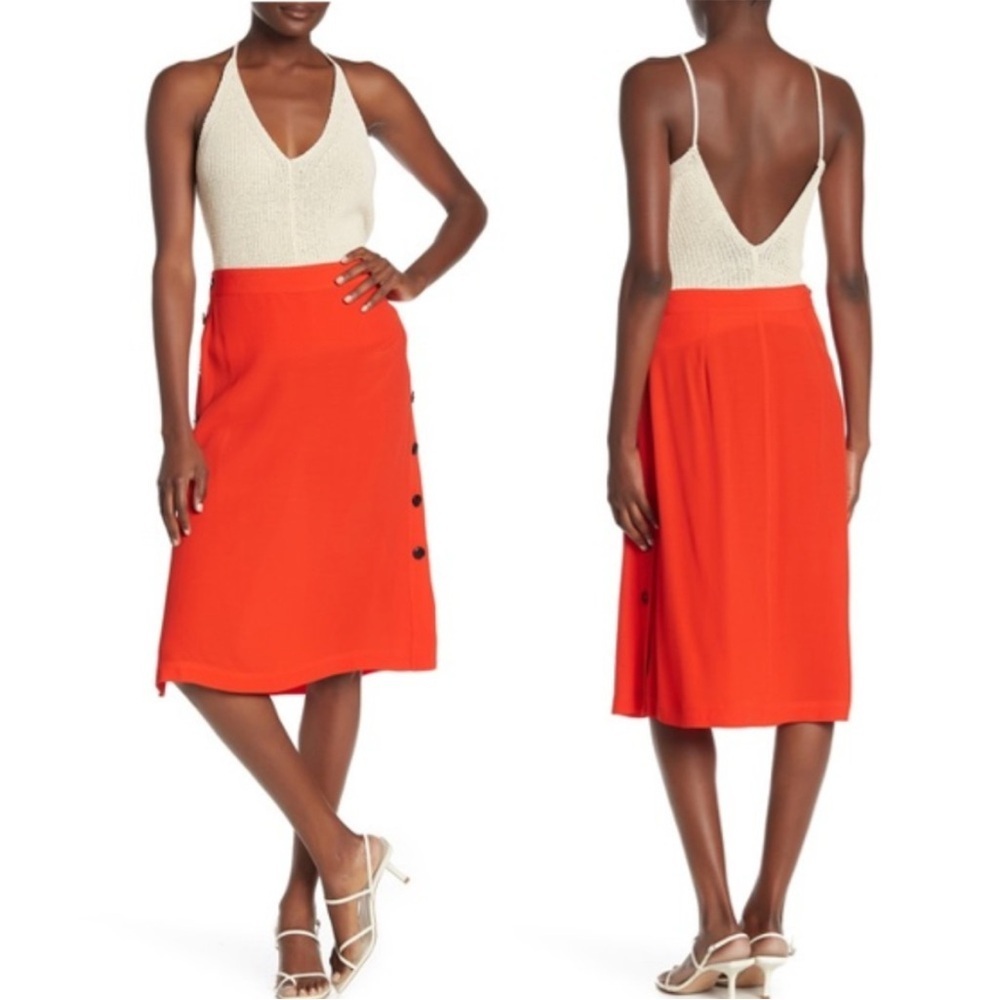 Madewell Women's Red Side Button Skirt